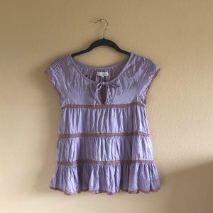 Anthropologie Odd Molly Unincorporated Silk Tiered Bloused